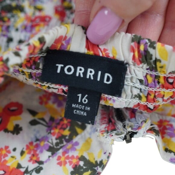 Torrid Womens Floral Sweetheart Neck Midi Sun Dress Size 16 Strappy Boho - Picture 5 of 7